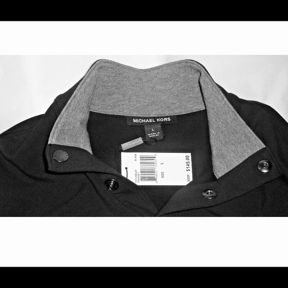 Michael Kors men's Black Shirt Knit Top Sweater L - Picture 7 of 8